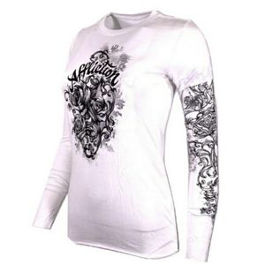 *SOLD* Affliction2X womens long sleeve 2fer shirt